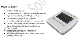 rms vesta 12EC 12 channel ecg machine